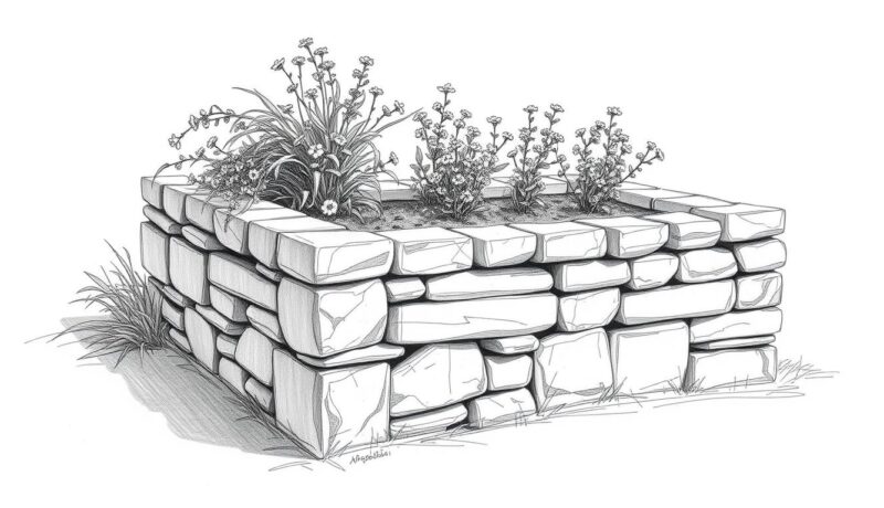 Hochbeet aus Stein