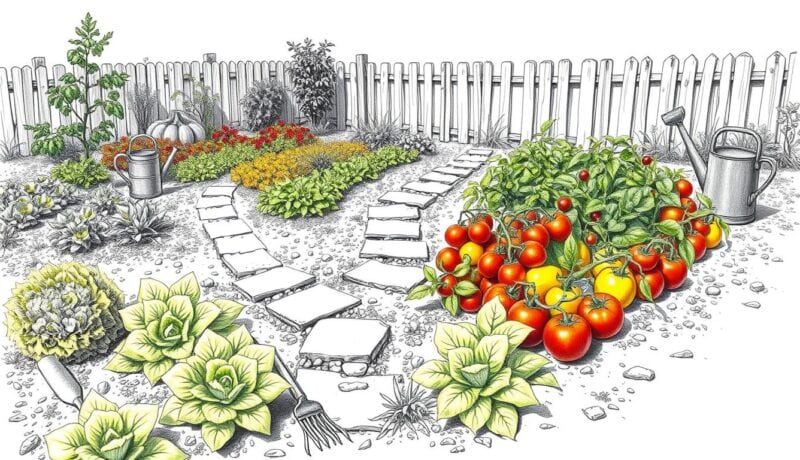 Gemüsebeet im Garten